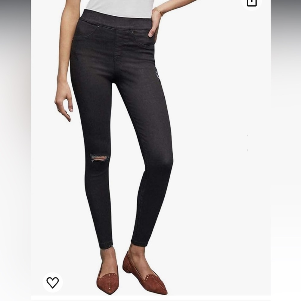 Spanx Denim Distressed Skinny Jeans Pants Pull On